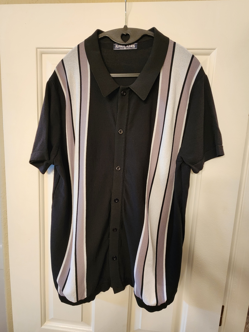 Paul Jones Black Knit Button Down XL